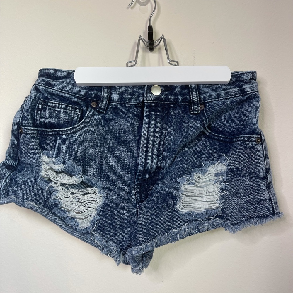 Acid Wash Distressed Shorts